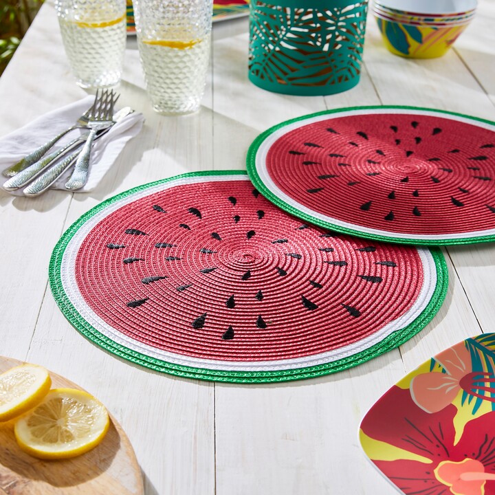 Dunelm Set of 2 Watermelon Placemats Red ShopStyle