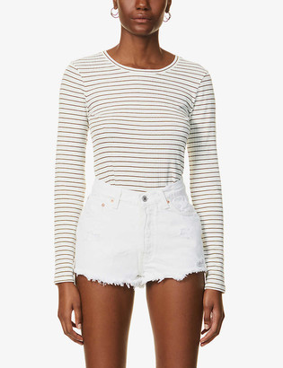 levi distressed jean shorts