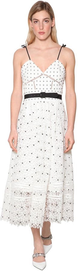 midi dress in daisy guipure
