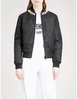 Givenchy Faux-pearl embellished shell bomber jacket