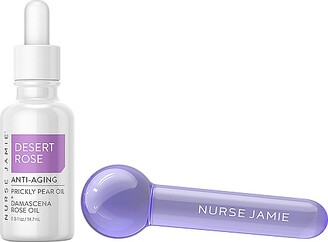 Nurse Jamie Glowglobe Cooling Face & Eye Massage Tool with Desert Rose Anti-Aging Oil Set