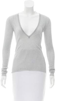 Michael Kors Metallic V-Neck Sweater