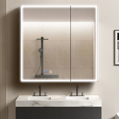 Builddecor 2 Door Accent Cabinet With LED Light, Medicine Cabinet, Wall ...