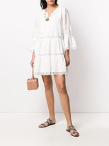 Thumbnail for your product : Gold Hawk Lace-Insert Tiered Shift Dress