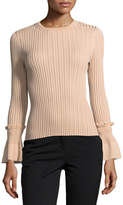 Thumbnail for your product : Jonathan Simkhai Perforated Knit Crewneck Sweater