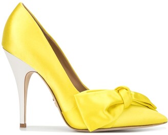 yellow bow shoes