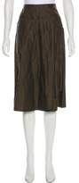 Thumbnail for your product : Max Mara Virgin Wool Knee-Length Skirt Green Virgin Wool Knee-Length Skirt