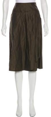 Max Mara Virgin Wool Knee-Length Skirt Green Virgin Wool Knee-Length Skirt