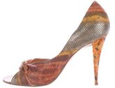 Thumbnail for your product : Guillaume Hinfray Lizard Peep-Toe Pumps