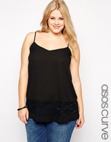 Thumbnail for your product : ASOS CURVE Cami Top With Lace Panel