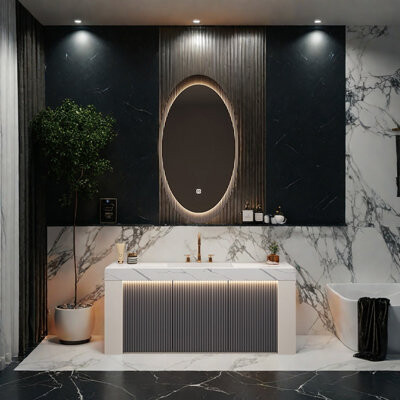 Backop Nordic style light luxury modern bathroom cabinet