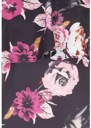Jane Norman Floral Print Ruffle Bardot Dress