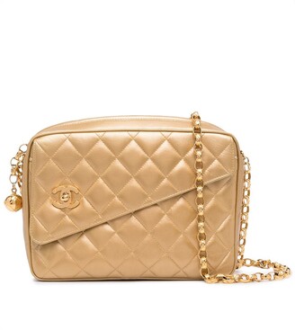 chanel tan quilted bag
