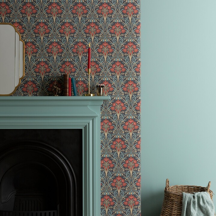 Dunelm Lucetta Peacock Green Wallpaper Green/Red/Beige ShopStyle