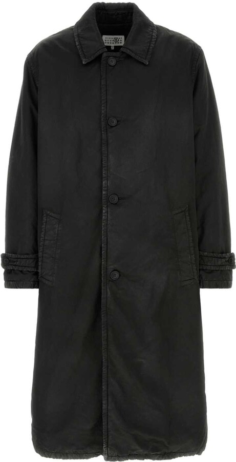 MM6 MAISON MARGIELA Black Cotton Blend Overcoat