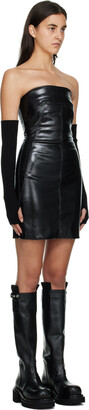 Rick Owens Black Lacquered Bustier Minidress