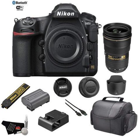 Nikon Inc Nikon D850 DSLR Camera (Body) - Kit with Nikon AF-S NIKKOR 24-70mm f/2.8G ED Lens + More - International Model