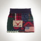 Thumbnail for your product : Ralph Lauren Cotton-Wool Patchwork Skirt
