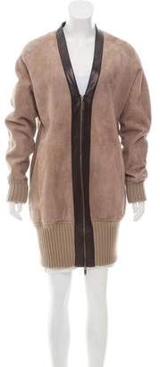 Derek Lam Leather-Accented Shearling Jacket