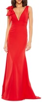 Thumbnail for your product : Mac Duggal Bow V-Neck A-Line Gown