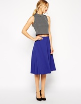 Thumbnail for your product : ASOS Midi Circle Skirt in Woven Crepe