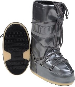 Moon Boot Vinile Met. 8-9.5 Women Grey Knee boots Textile fibers
