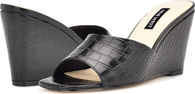 Nine West Nesa 3 (Black Crocodile) Women's Wedge Shoes - ShopStyle Sandals