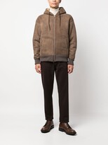 Thumbnail for your product : Salvatore Santoro Shearling-Lined Zipped Leather Jacket