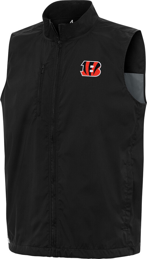 Men's Antigua Black Cincinnati Bengals Brisk Full-Zip Vest