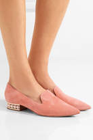 Thumbnail for your product : Nicholas Kirkwood Casati Embellished Suede Loafers - Antique rose