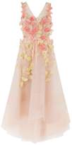 Marchesa Notte Floral 3D Appliqué Gown