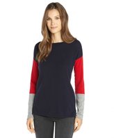 Thumbnail for your product : Hayden navy and red cashmere knit colorblock sweater