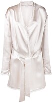 Thumbnail for your product : ATTICO Frayed Metallic-Sheen Robe Jacket