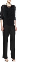 Thumbnail for your product : Eileen Fisher Paneled Mesh Long-Sleeve Top, Stretch Silk Jersey Tank  & Modern Wide-Leg Pants, Petite
