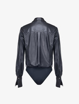 Thumbnail for your product : Pinko Adamo leather-look shirt body
