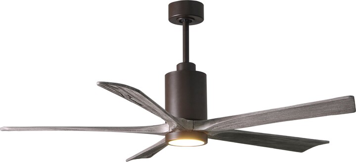 60" Patricia-5 Textured Bronze and Barn Wood LED Ceiling Fan