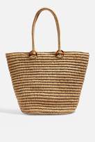 Thumbnail for your product : Topshop FRANKA Straw Ring Tote Bag