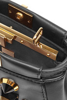 Thumbnail for your product : Fendi Peekaboo Micro Studded Leather Shoulder Bag - Black