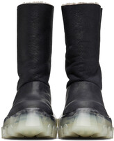 Thumbnail for your product : Rick Owens Black Shearling Mega Bozo Tractor Chelsea Boots