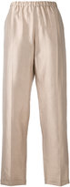 Giorgio Armani - pantalon ample à effet métallisé - women - Soie/Acétate/Cupro - 42
