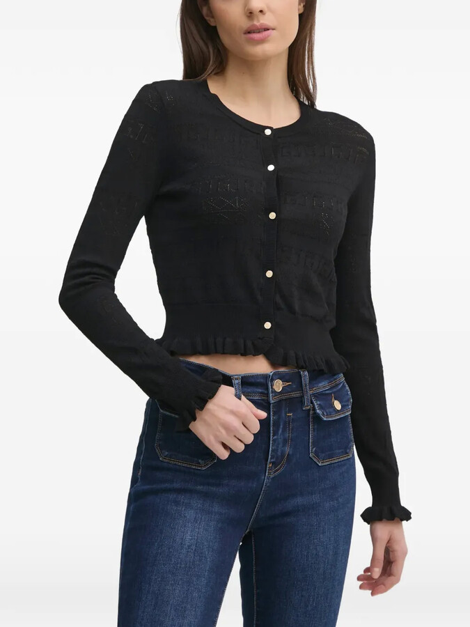 Gaudi' Ruffled Patterned Cardigan