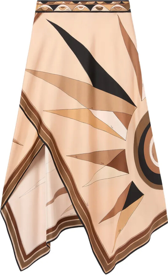 Pucci Hawaii-print asymmetrical skirt