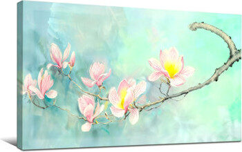 Red Barrel Studio Plants &Flowers Magnolia Flowers On Branch Art