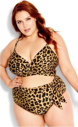 FOX & ROYAL Women's Plus Size Ibiza Print Bikini Top - animal - 14W -  ShopStyle Two Piece Swimsuits