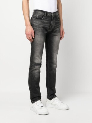7 For All Mankind Distressed Straight-Leg Jeans