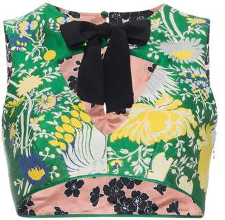 Rochas Floral crop top with bow