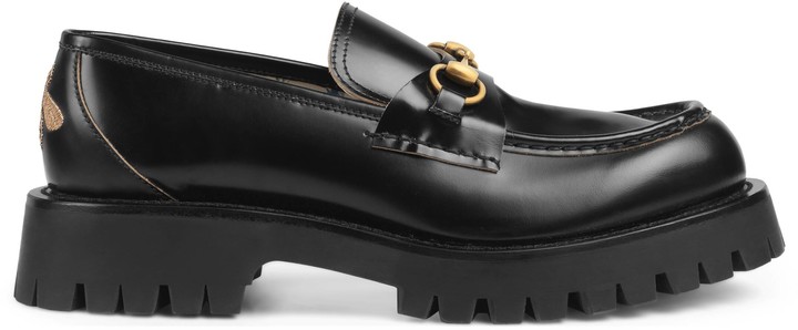 Gucci Leather lug sole Horsebit loafer 