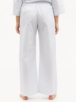 Thumbnail for your product : ROSSELL ENGLAND Drawstring-waist Striped Cotton Pyjama Trousers - Blue Stripe