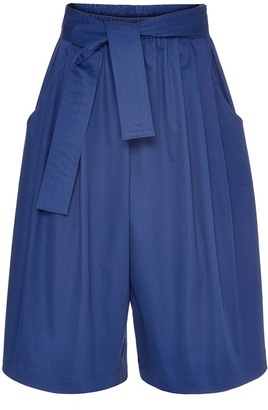 Tome Blue Cotton Sateen Cropped Karate Pants