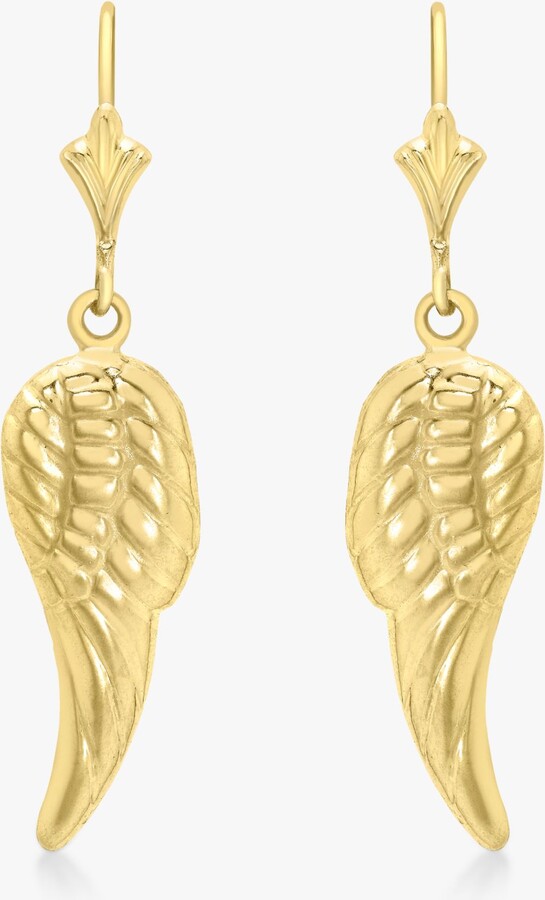 IBB 9ct Gold Angel Wing Drop Earrings ShopStyle